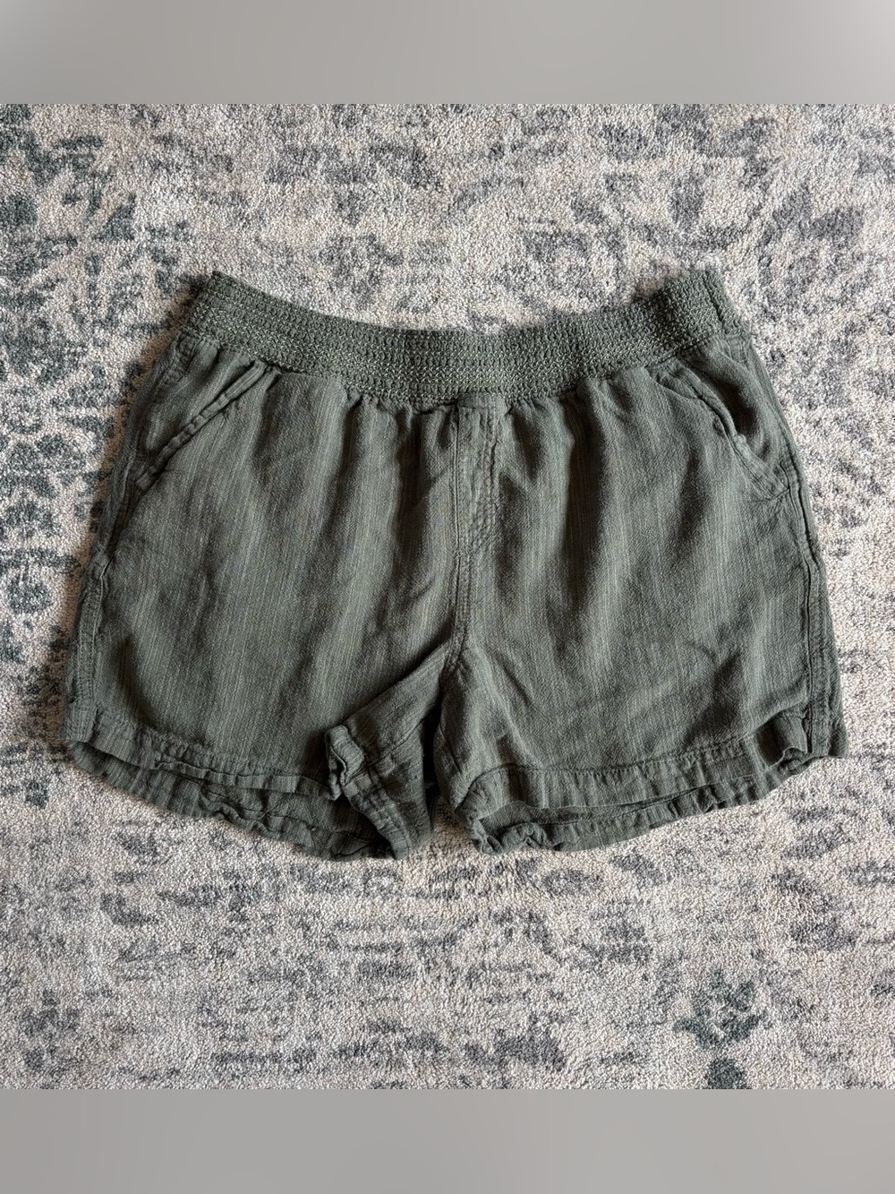 Briggs Olive Green Linen Shorts